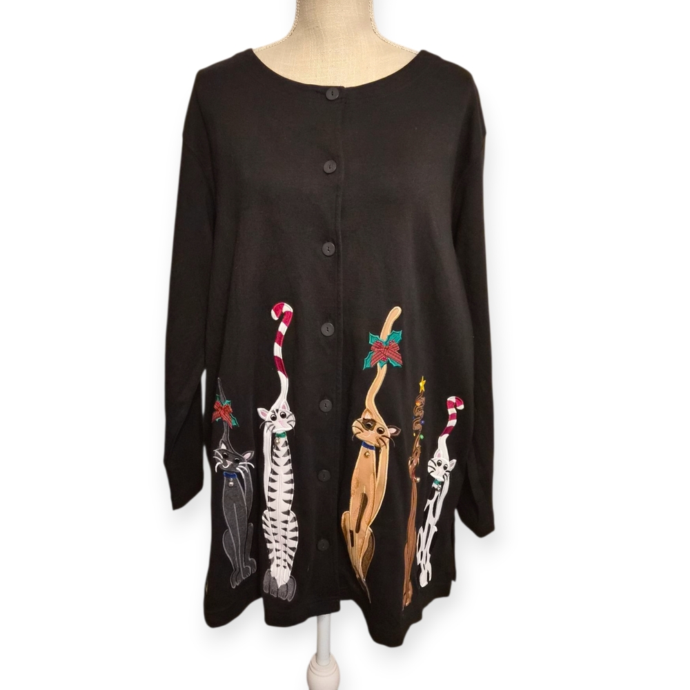 BECHAMEL | Women's Cat Christmas Cardigan Sweater
